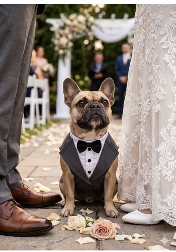 Silver paw royal wedding dog - silver,